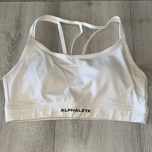 Alphalete Women's White Tri Sports Bra